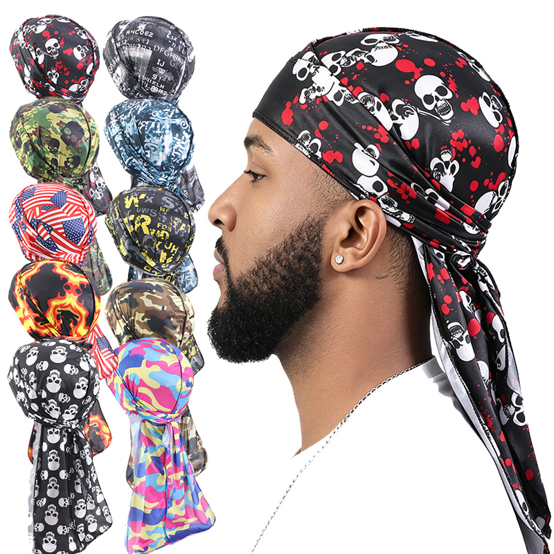 Tech Accessories For Men - 3er-Set modische Durag-Kappen mit langem Schwanz,