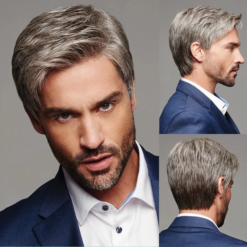 Tech Accessories For Men - Herren-Cocktail-Perücke für festliche Anlässe: Kurze, glatte