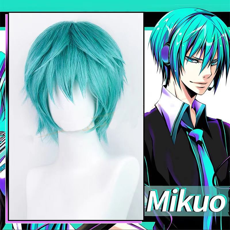 Tech Accessories For Men - Mikuo Cosplay-Perücke, Anime Miku, blaues kurzes