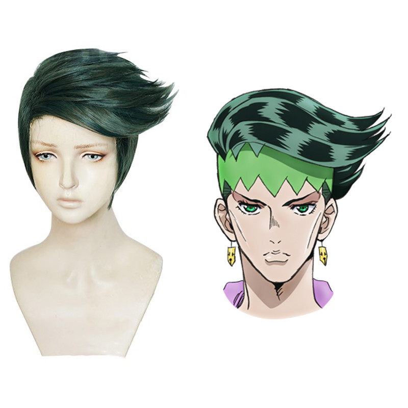 Tech Accessories For Men - Rohan Kishibe Cosplay-Perücke, kurz, dunkelgrün, hitzebeständig,
