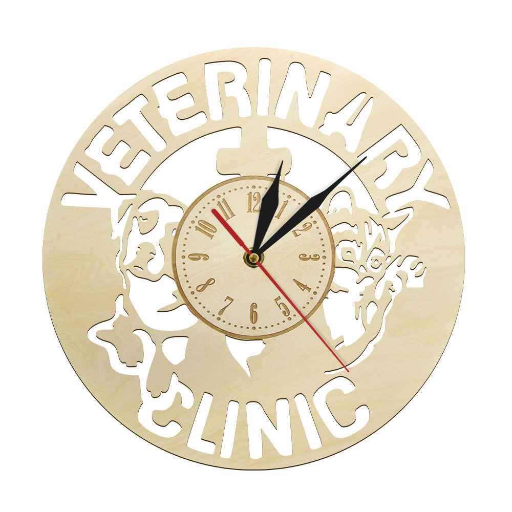 Vet Tech Accessories - Tierklinik-Zubehör, Holz-Wanduhr, Veterinär-Krankenschwesteruhr, Tierarzt, Student, Abschlussgeschenk,