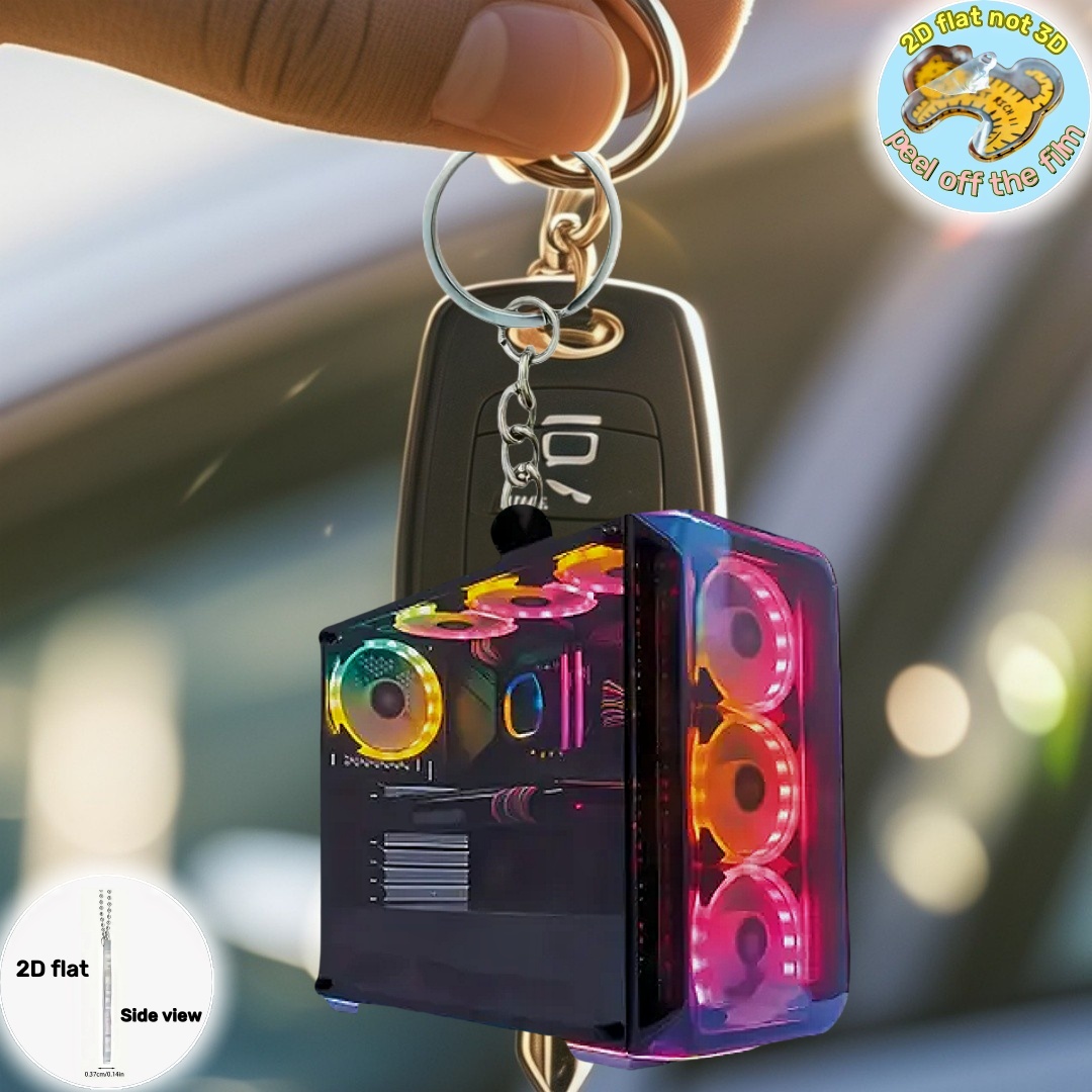 RGB Computer Host Anhänger Sch – Tech Keychain Accessories Bewertung und Preis